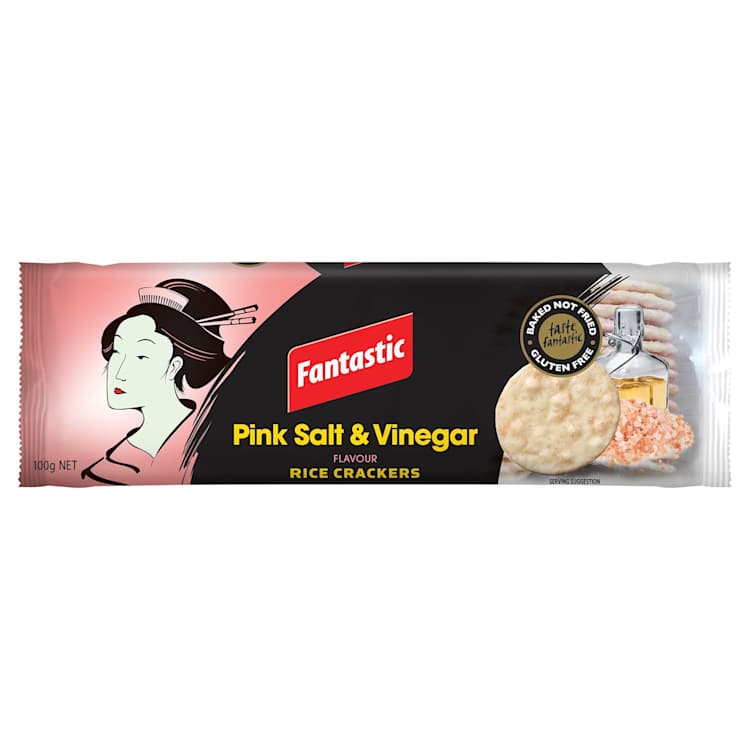 Fantastic Rice Crackers Pink Salt & Vinegar