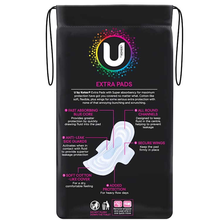 U By Kotex Sanitary Pads Super With Wings