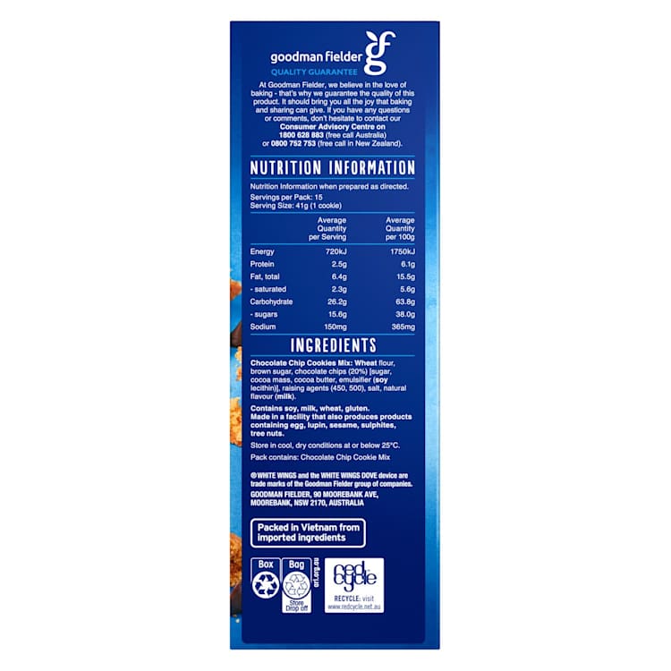 White Wings Cookie Mix Soft Centred Choc Chip