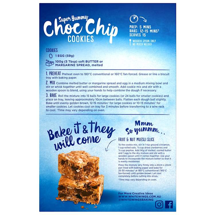 White Wings Cookie Mix Soft Centred Choc Chip
