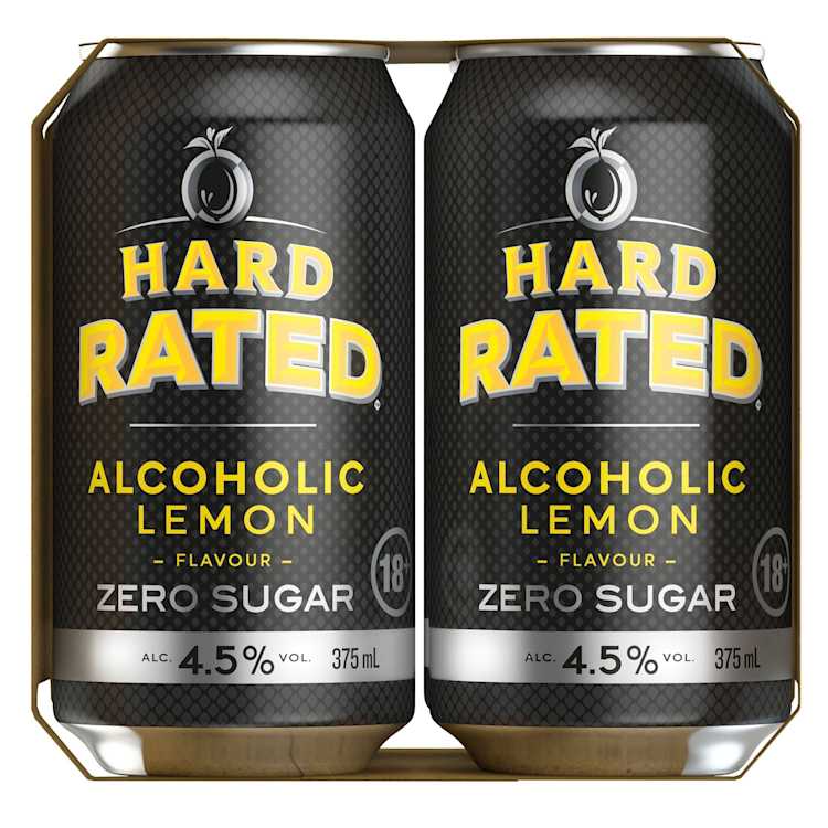 Hard Rated Zero Sugar Alcoholic Lemon Can 375mL 