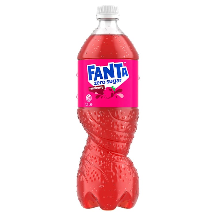 Fanta Raspberry Zero Sugar Soft Drink Bottle