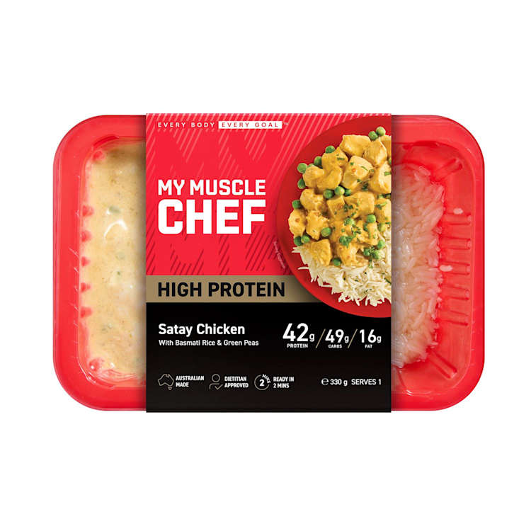 My Muscle Chef Satay Chicken with Basmati Rice and Green Peas