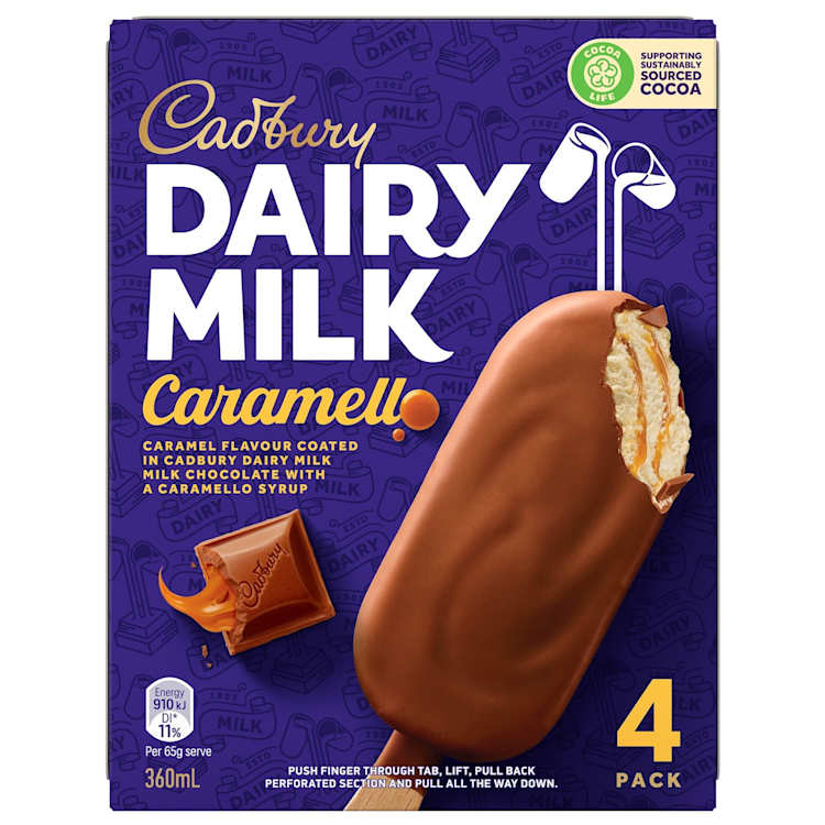 Cadbury Dairy Milk Caramello Ice Cream Sticks