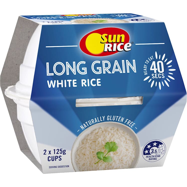 SunRice Quick Cups Microwave Long Grain White Rice