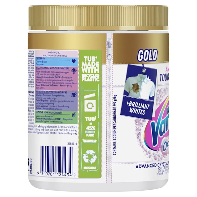 Vanish Napisan Laundry Products Gold Multi Power Crystal White