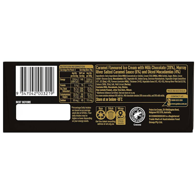 Connoisseur Salted Caramel & Macadamia