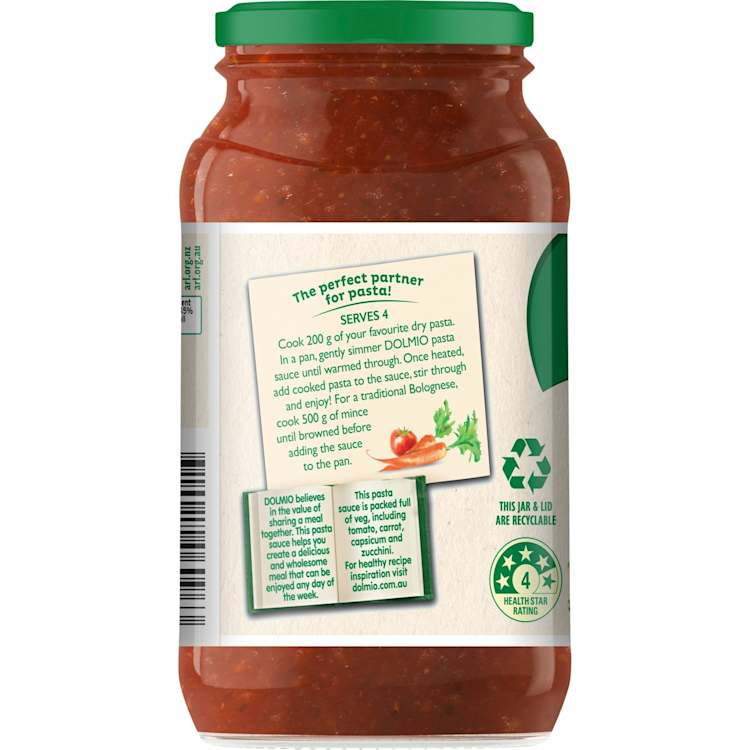 Dolmio Pasta Sauce Vegetables Mediterranean Style Jar