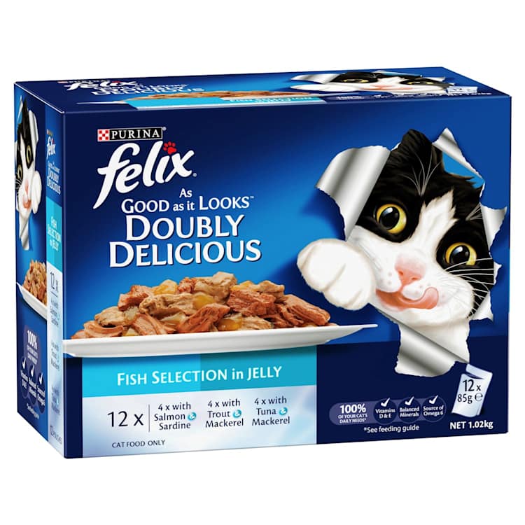 Felix Adult As Good as it Looks Doubly Delicious Fish Selection in Jelly Wet Cat Food