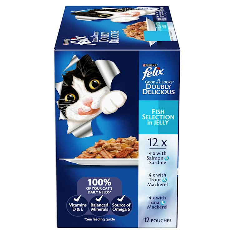 Felix Adult As Good as it Looks Doubly Delicious Fish Selection in Jelly Wet Cat Food