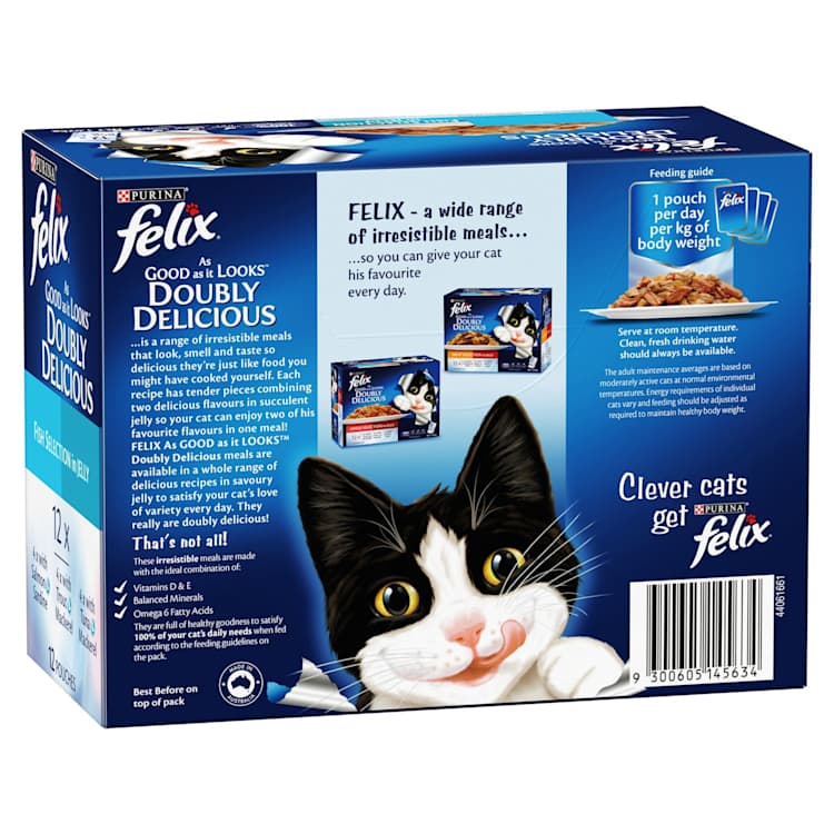 Felix Adult As Good as it Looks Doubly Delicious Fish Selection in Jelly Wet Cat Food
