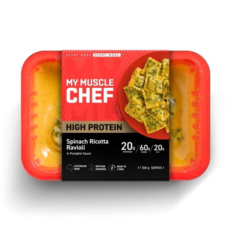 My Muscle Chef Spinach Ricotta Ravioli In Pumpkin Sauce