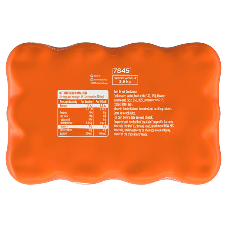Fanta Orange Zero Sugar Soft Drink Multipack Bottles