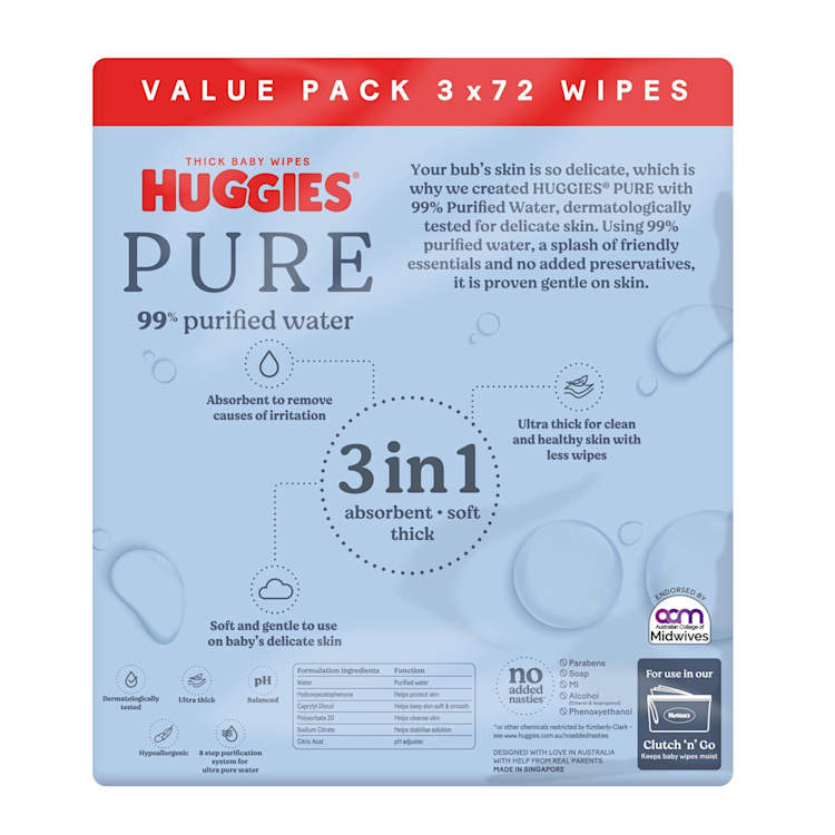 Huggies Ultimate Baby Wipes Water Bundle
