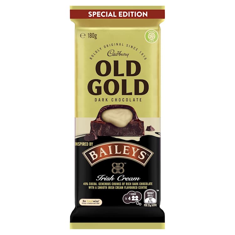 Cadbury Old Gold Dark Chocolate Baileys Irish Cream