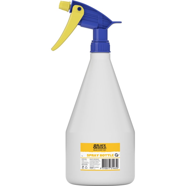 Black & Gold Spray Bottle 1L