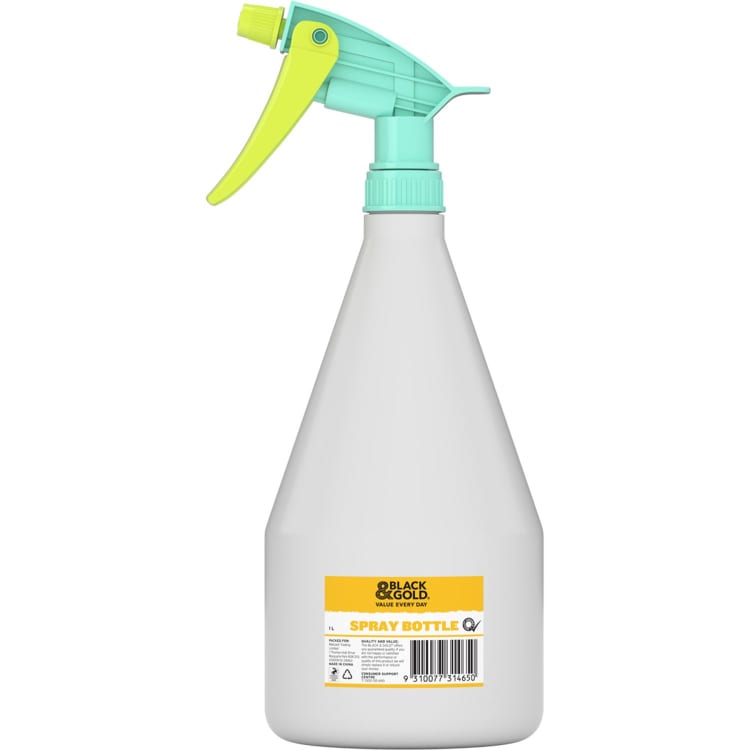 Black & Gold Spray Bottle 1L