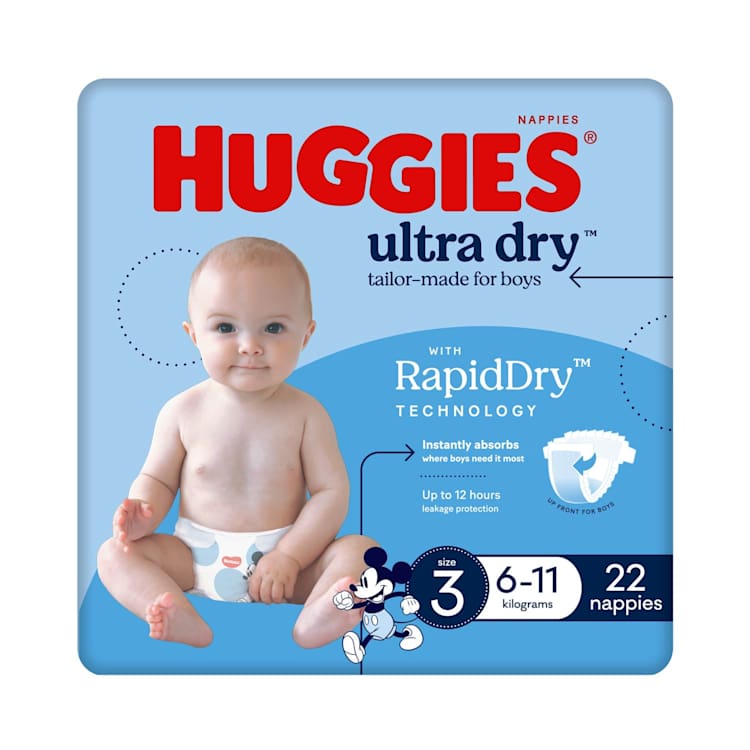 Huggies Ultra Dry Nappies Boy Size 3 (6-11kg)