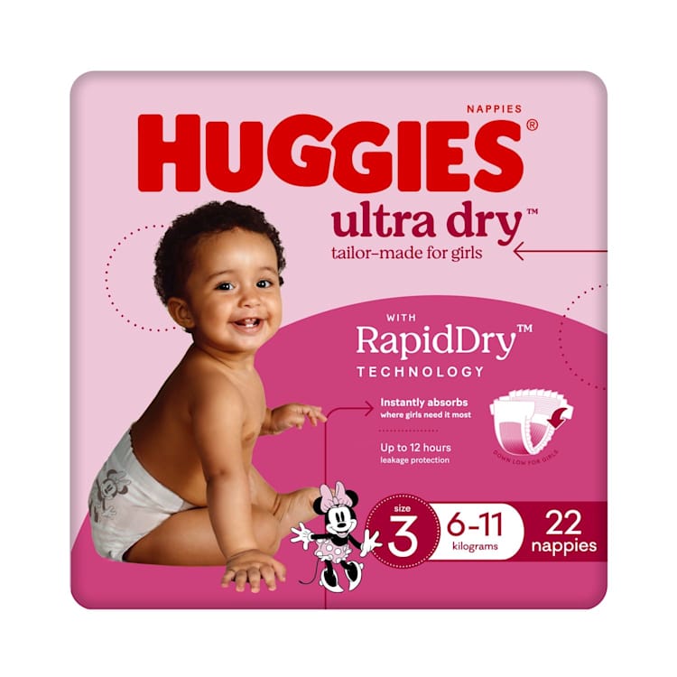 Huggies Ultra Dry Nappies Girl Size 3 (6-11kg)