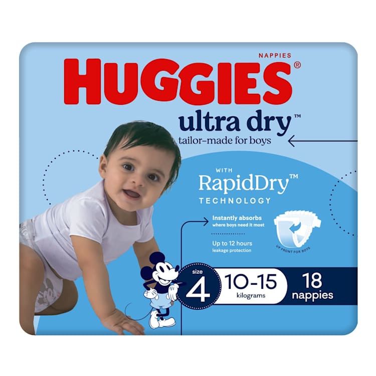 Huggies Ultra Dry Nappies Boys Size 4 (10-15kg)