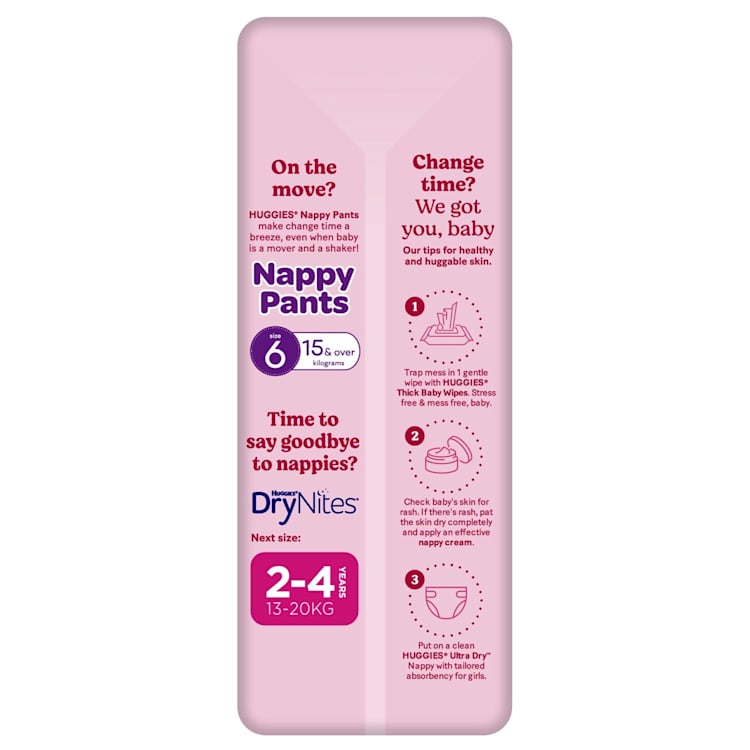 Huggies Ultra Dry Nappies Girl Size 6 (16kg+)