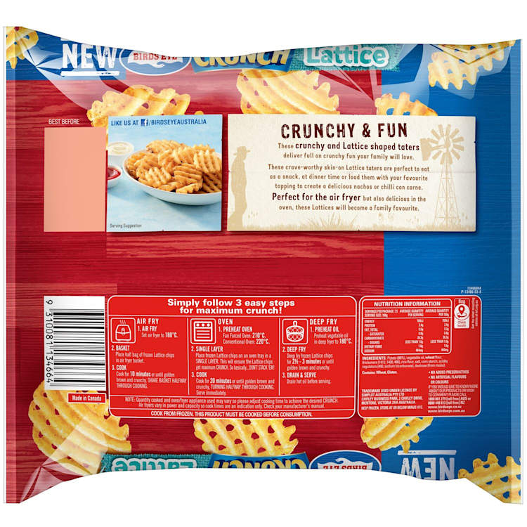 Birds Eye Golden Crunch Lattice