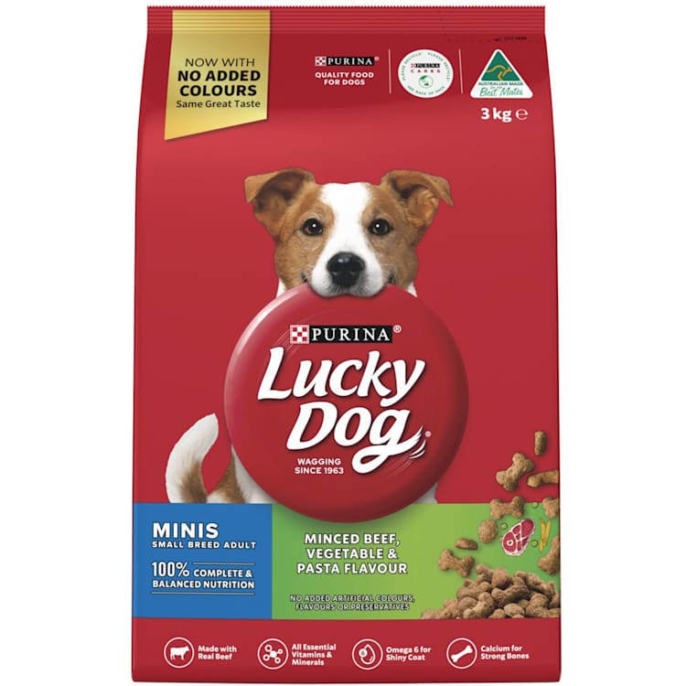 Purina Lucky Dog Adult Dog Food Mini Beef Veg Pasta Plus Milk IGA Shop Online