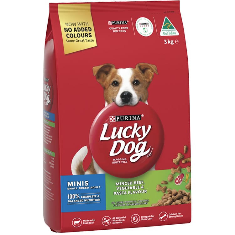 Purina Lucky Dog Adult Dog Food Mini Beef Veg Pasta Plus Milk