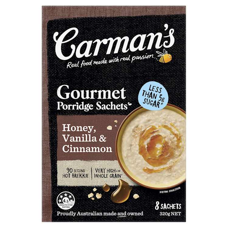 Carman's Honey, Vanilla & Cinnamon Gourmet Porridge Sachets