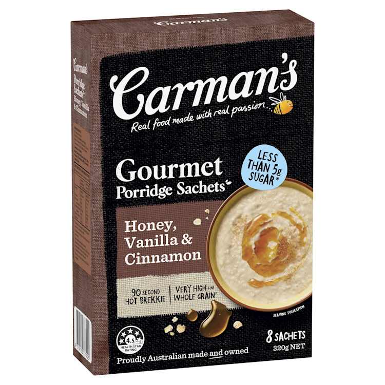 Carman's Honey, Vanilla & Cinnamon Gourmet Porridge Sachets