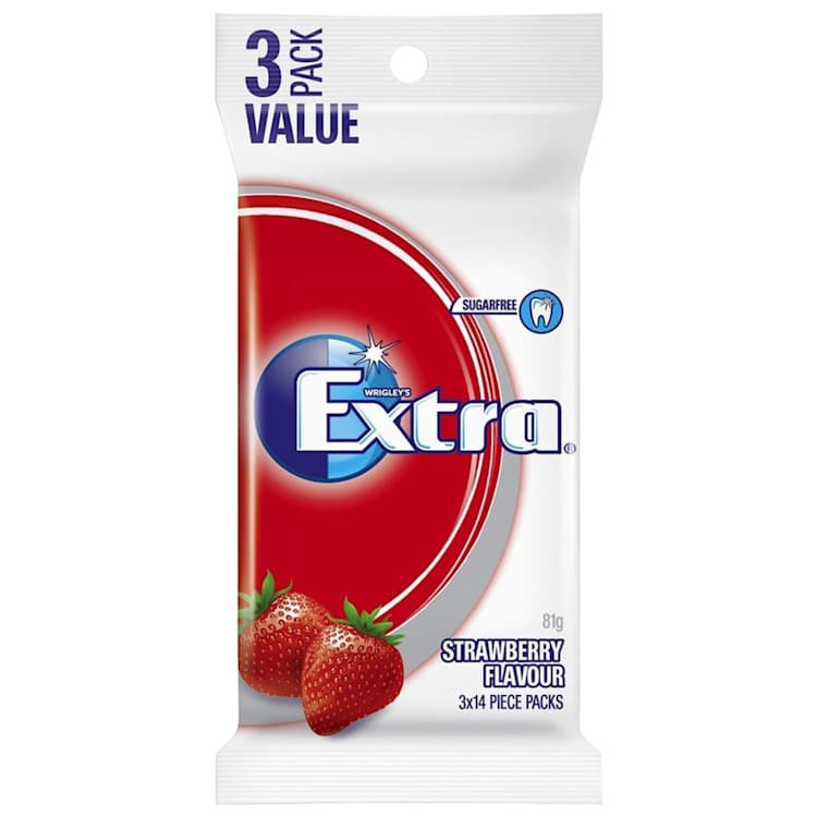 Extra Strawberry Chewing Gum Sugar Free