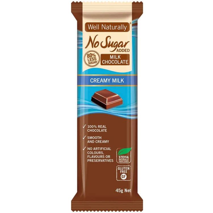 Well Naturally No Sugar Added Milk Choc Bar