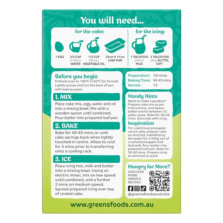 Green's Cake Mix Traditional Carrot