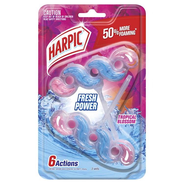 Harpic Fresh Power Toilet Cleaner In The Bowl Tropical Blossom