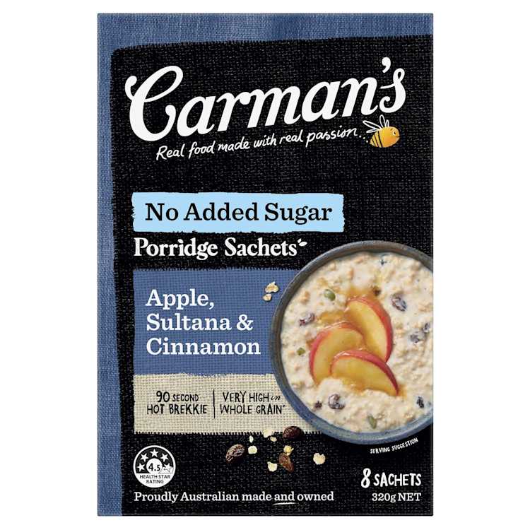 Carman's Gourmet Porridge Sachets Apple Sultana & Cinnamon