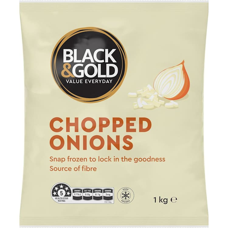 Black & Gold Chopped Onions