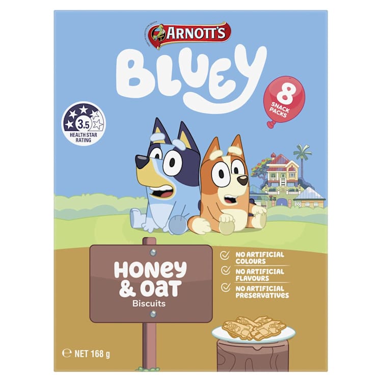 Arnott's Bluey Biscuits Honey & Oat Multipack