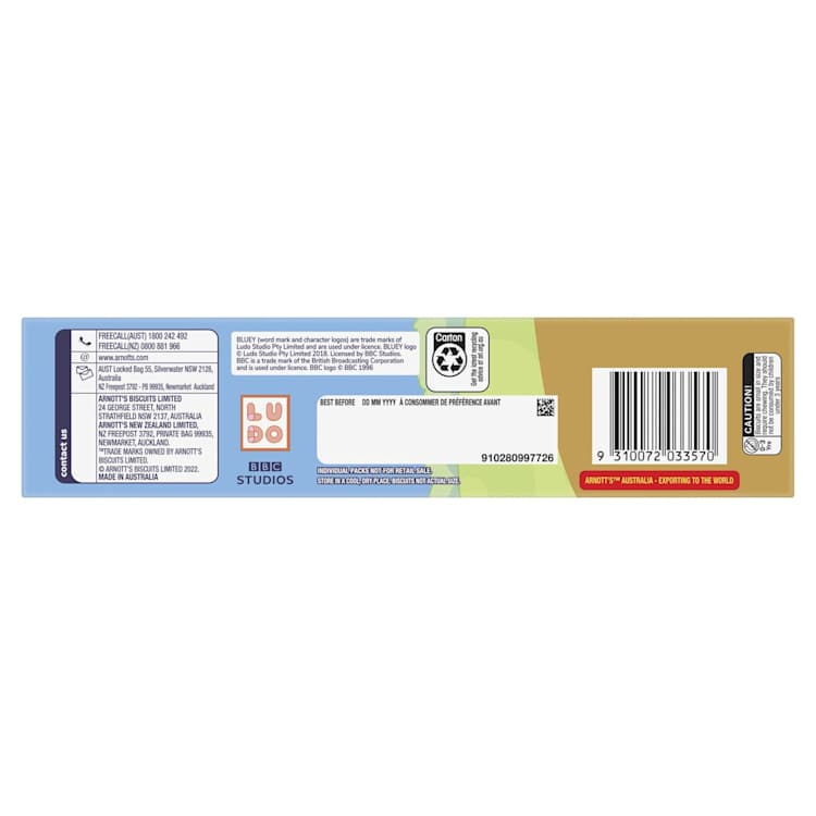 Arnott's Bluey Biscuits Honey & Oat Multipack