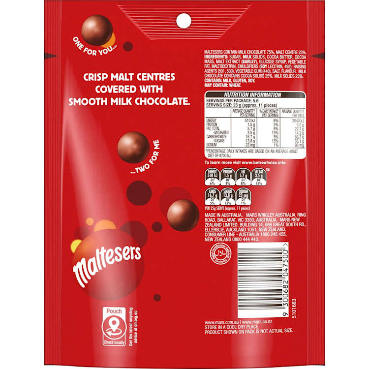 Maltesers Milk Chocolate Family Share Pouch