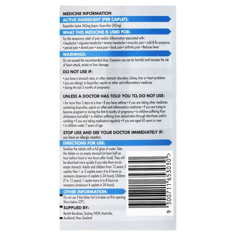 Nurofen Quickzorb Ibuprofen Lysine 342mg