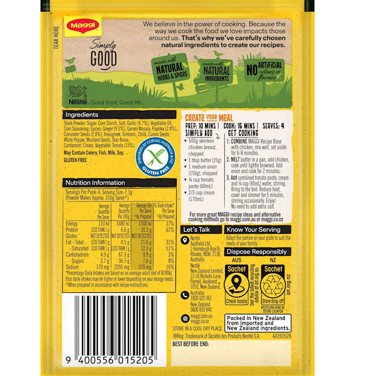 Maggi Butter Chicken Recipe Base