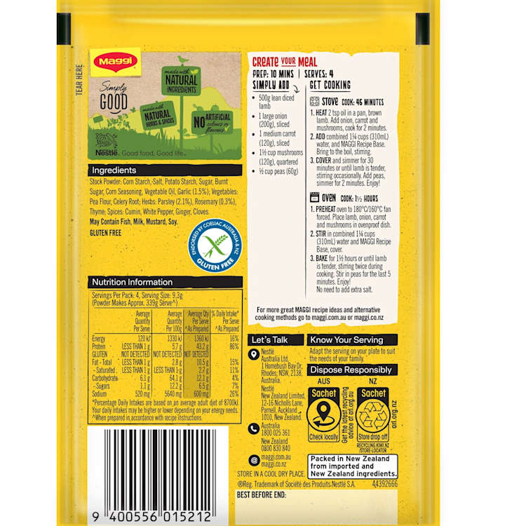 Maggi Lamb Ragout Recipe Base