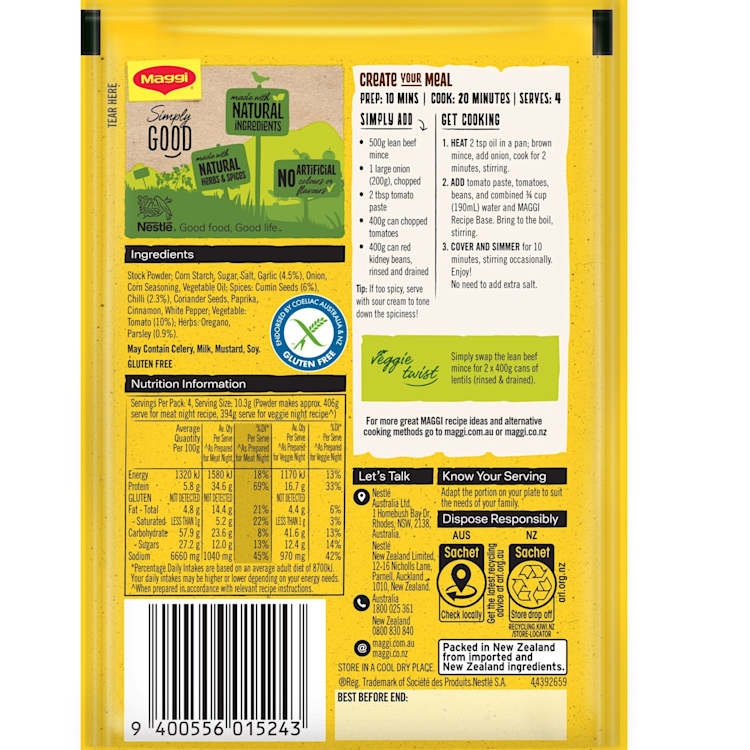 Maggi Chilli Con Carne Recipe Base