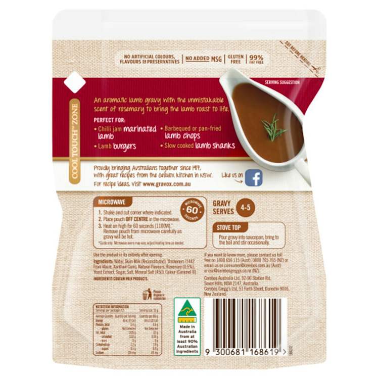 Gravox Lamb & Rosemary Liquid Gravy Pouch  Family Pack