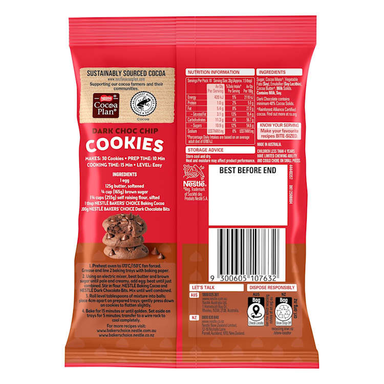 Nestlé Bakers' Choice Dark Choc Bits