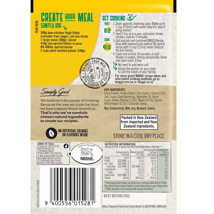 Maggi Apricot Chicken Recipe Base