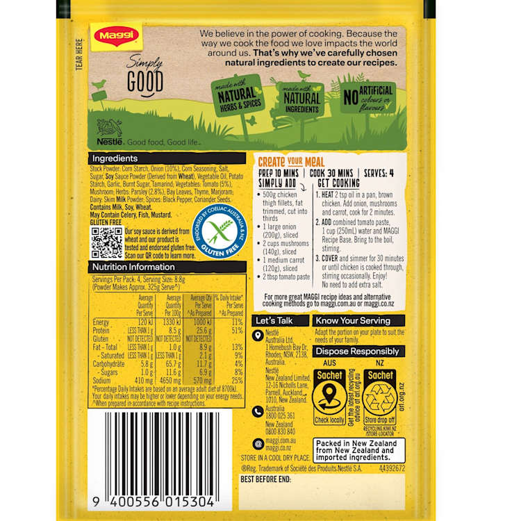 Maggi Chicken Chasseur Recipe Base