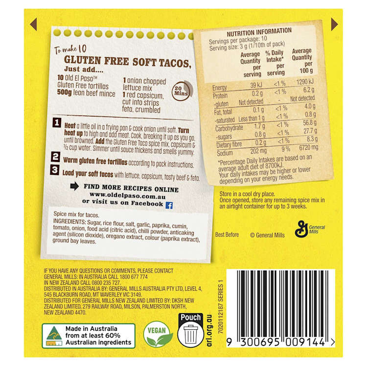 Old El Paso Spice Mix Gluten Free