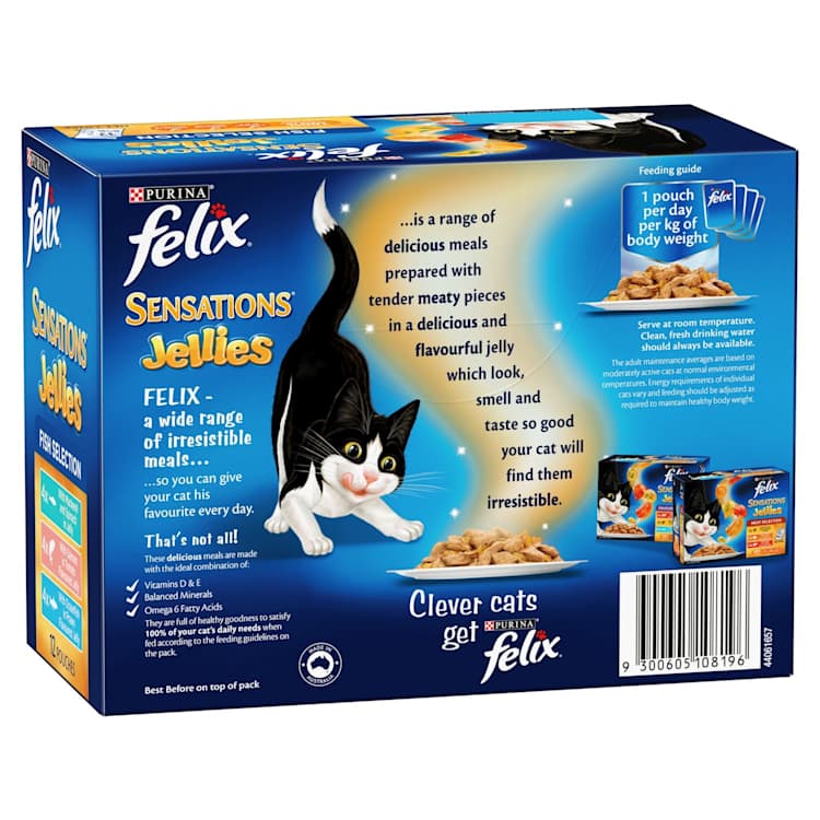 Felix Adult Sensations Jellies Fish Selection Wet Cat Food