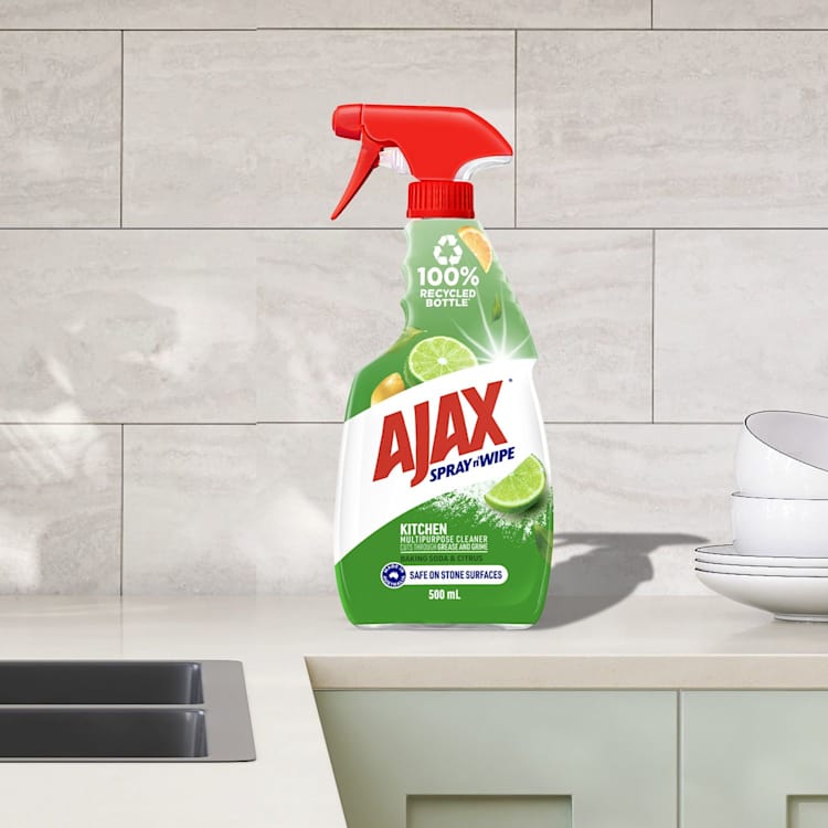 Ajax Spray n' Wipe Multi-Purpose Kitchen Household Cleaner Trigger Surface Spray Baking Soda & Citrus Stone Safe